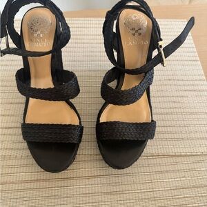 Vince Camuto Black Braided Sandals